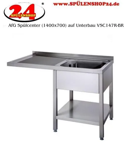 AfG Splcenter (1400x700) auf Unterbau VSC147R-BR Gewerbesple mit verschweitem Untergestell