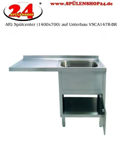 AfG Splcenter (1400x700) auf Unterbau VSCA147R-BR Gewerbesple mit verschweitem Untergestell