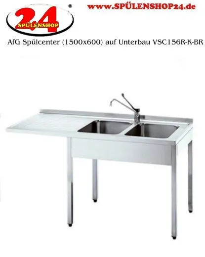 AfG Splcenter (1500x600) auf Unterbau VSC156R-K-BR Gewerbesple mit verschweitem Untergestell