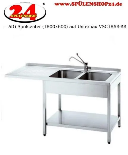 AfG Splcenter (1800x600) auf Unterbau VSC186R-BR Gewerbesple mit verschweitem Untergestell