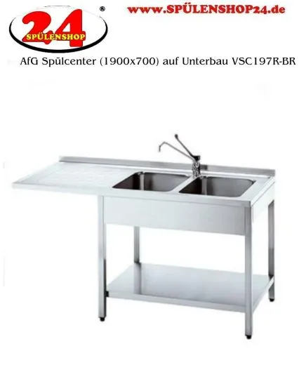 AfG Splcenter (1900x700) auf Unterbau VSC197R-BR Gewerbesple mit verschweitem Untergestell