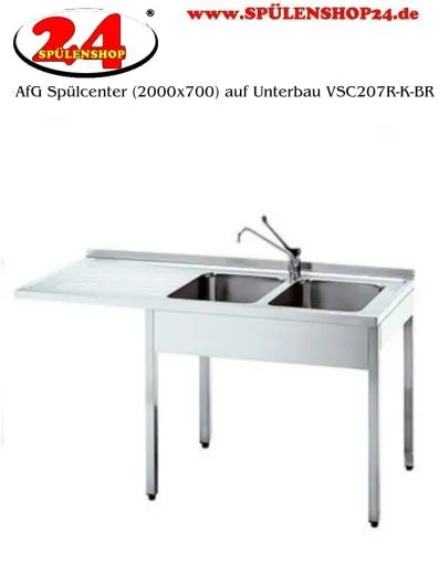AfG Splcenter (2000x700) auf Unterbau VSC207R-K-BR Gewerbesple mit verschweitem Untergestell