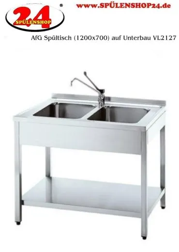 AfG Spltisch (1200x700) auf Unterbau VL2127 Gewerbesple mit verschweitem Untergestell und Boden