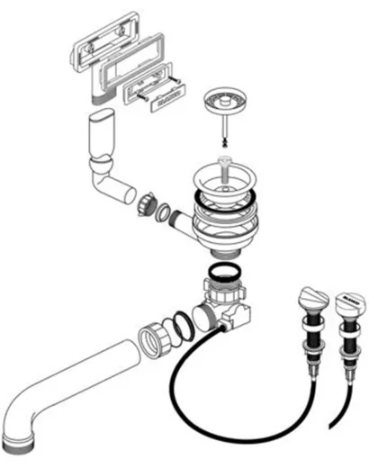 BLANCO Ablaufgarnitur 1 x 3,5'' Sieb mit Ablauffernbedienung C-overflow modernes Sieb Ablaufgarnitur Komplett Serie: Alaros, Classic Neo, Modex-M (224711)