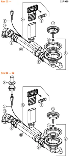 BLANCO Ablaufgarnitur 1 x 3,5'' mit Bowdenzug C-overflow modernes Sieb Serie: Andano, Claron, Divon, Flow, Zerox (227999) +ZK (225112)