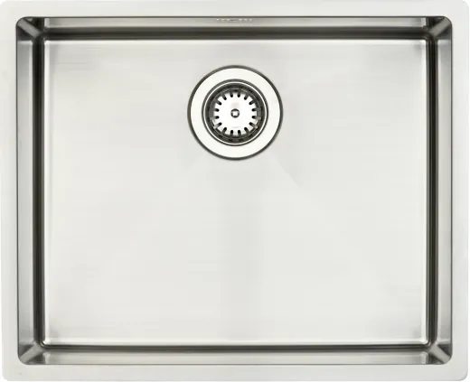 BERNUS Kchensple Cubus 500 Soft Einbausple Edelstahl 3 in 1 mit Flachrand Siebkorb als Stopfenventil