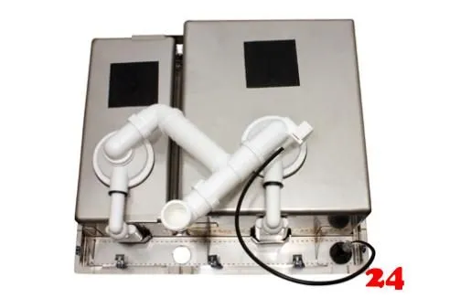 BLANCO Ablaufgarnitur 1 x 3,5'' mit Bowdenzug und 1 x 3,5'' manuell 2 x C-overflow modernes Sieb Ablaufgarnitur Komplett Serie: Claron (225084) +ZK (221339)