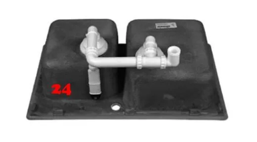 BLANCO Ablaufgarnitur 2 x 3,5'' Sieb CLASSIC 8 ohne Ablauffernbedienung runder berlauf SILGRANIT Komplett Serie: Classic (137984)