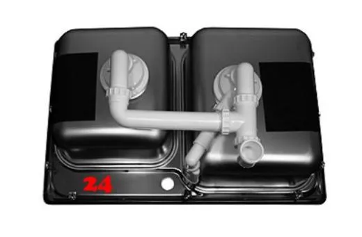 BLANCO Ablaufgarnitur 2 x 3,5'' Sieb ohne Ablauffernbedienung runder berlauf AL Ablaufgarnitur Komplett Serie: Classic, Claris, Duo, Multi, Plus, Sona, Tipo, Twen (138067)