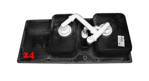 BLANCO Ablaufgarnitur 2 x 3,5'' Sieb ohne Ablauffernbedienung berlauf oval/horizontal Ablaufgarnitur Komplett Serie: Classic (220499)