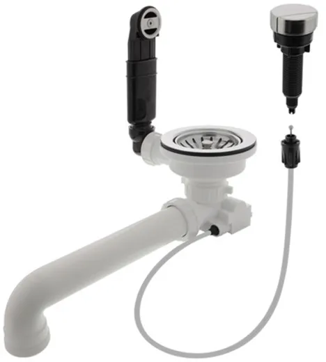 BLANCO Ablaufgarnitur 1 x 3,5'' Sieb mit Ablauffernbedienung berlauf rund Komplett Serie: Classic, Dalago, Elon, Enos, Metra, Mevit, Nova, Rondoval, Zia (217163)