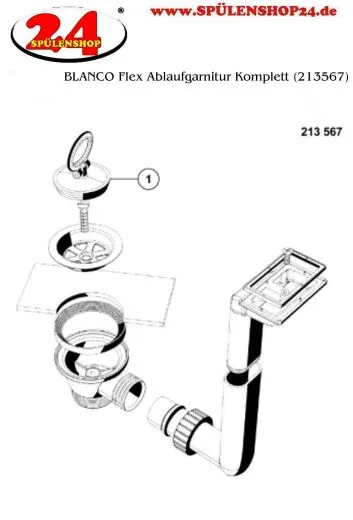 BLANCO Ablaufgarnitur 1,5'' Stopfen FLEX, FLEX mini Komplett Serie: Flex (213567)