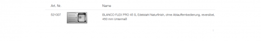 BLANCO Ablaufgarnitur 1 x 3,5'' Sieb ohne Ablauffernbedienung berlauf eckig horizontal Komplett Serie: Flex Pro (232250)
