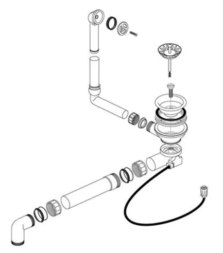 BLANCO Ablaufgarnitur 1 x 3,5'' Sieb mit Bowdenzug berlauf rund Serie: Gamma, Midi, Profi, Subline, Supra, Ypsilon, Omega, RHO, EE (224821) +ZK (225112)