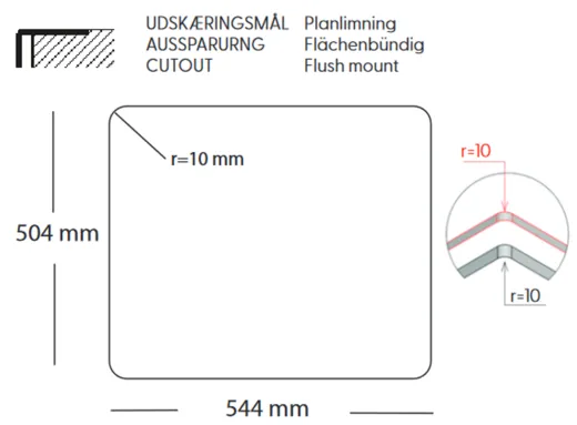 BERNUS Kchensple Cubus 540 SOFT Edelstahlsple Flachrand / Flchenbndig mit Hahnlochbank und Siebkorb als Stopfenventil