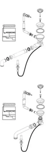 BLANCO Ablaufgarnitur 1 x 3,5'' Sieb mit Zug-Ablauffernbedienung berlauf rund Ablaufgarnitur Komplett Serie: Subline (224817)