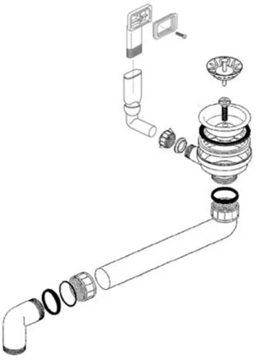 BLANCO Ablaufgarnitur 3,5'' Sieb ohne Ablauffernbedienung eckiger berlauf SFE Komplett Serie: Dana, Lantos, Lemis, Livit, Magnat, Median, Tipo (214381)