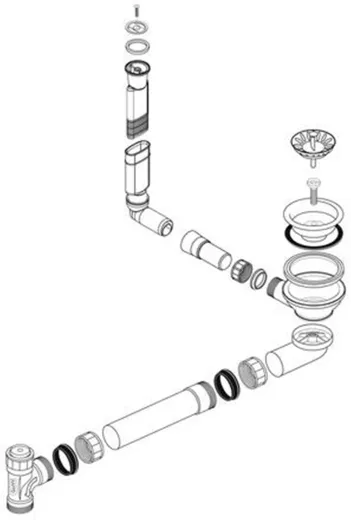 BLANCO Ablaufgarnitur 1x3,5" ohne Ablauffernbedienung berlauf rund_horizontal Komplett Serie: Metra (238141)