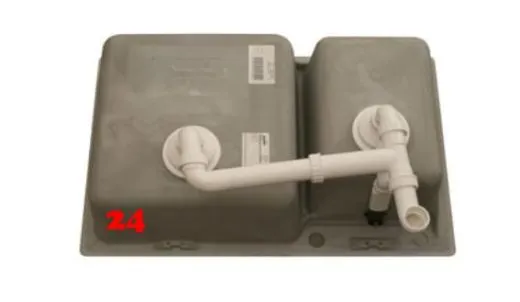 BLANCO Ablaufgarnitur 2 x 3,5'' Sieb ohne Ablauffernbedienung berlauf rund Komplett Serie: Legra, Naya (230732)