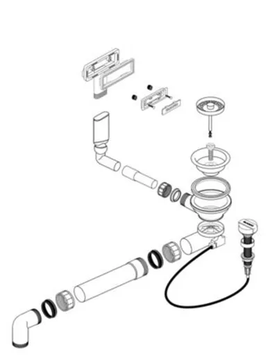 BLANCO Ablaufgarnitur 1 x 3,5'' mit Ablauffernbedienung mit Drehbettigung C-overflow modernes Sieb Ablaufgarnitur Komplett Serie: Palona (231596)