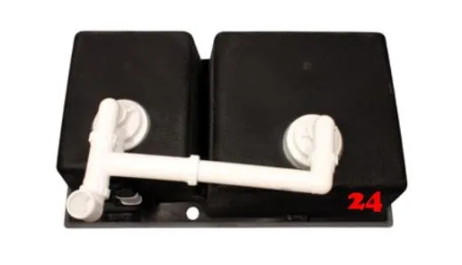 BLANCO Ablaufgarnitur 2 x 3,5'' Sieb ohne Ablauffernbedienung C-overflow Ablaufgarnitur Komplett Serie: Pleon (227570)