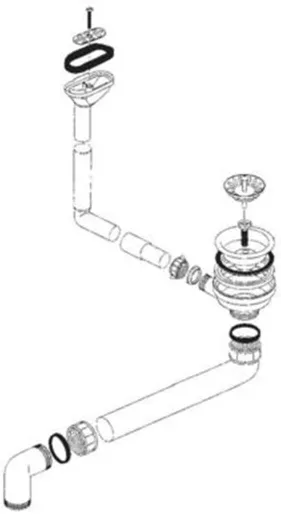 BLANCO Ablaufgarnitur 3,5'' Sieb ohne Ablauffernbedienung berlauf oval/horizontal PLUS 45 S Komplett Serie: Classic, Plus, Sona, Tipo (137919)