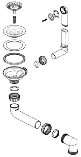 BLANCO Ablaufgarnitur 1 x 3,5'' Sieb ohne Ablauffernbedienung berlauf rund Komplett Serie: Riona, Tamos (229362)