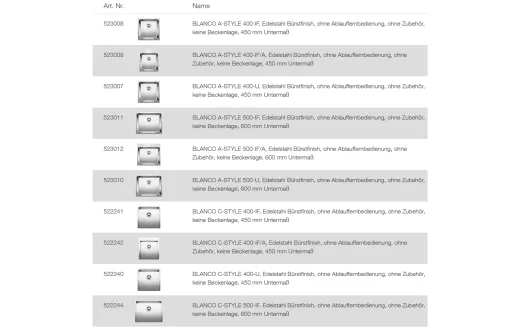 BLANCO Ablaufgarnitur 1 x 3,5'' Sieb ohne Ablauffernbedienung berlauf rechteckig Komplett Serie: A/C/S/Z-Style, Gamma, Supra, Ypsilon (227384)