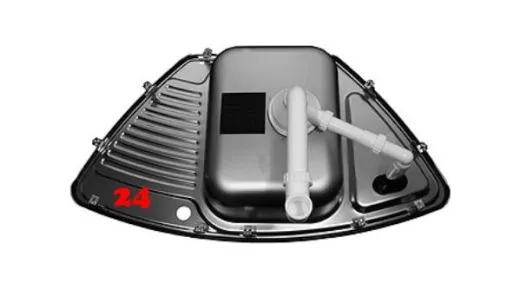 BLANCO Ablaufgarnitur 1 x 3,5'' Sieb ohne Ablauffernbedienung berlauf oval/horizontal Komplett Serie: Tipo (221093)