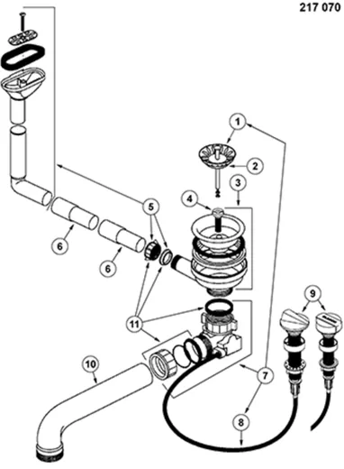BLANCO Ablaufgarnitur 3,5'' Sieb mit Ablauffernbedienung ovaler/horizontaler berlauf Komplett Serie: Classic, Lantos, Line, Plus, Tipo, Toga, Viva (217070)