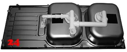 BLANCO Ablaufgarnitur 2 x 3,5'' Sieb ohne Ablauffernbedienung berlauf eckig/horizontal Ablaufgarnitur Komplett Serie: Plus, Zia (220558)