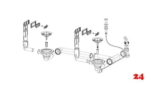 FRANKE Ablaufgarnitur Integral 2x 3,5" Siebkrbchen mit Ablauffernbedienung inkl. Zugknopf rund Nickel 2x berlauf verdeckt rechteckig Serie: Argos, Epos (1120201970)