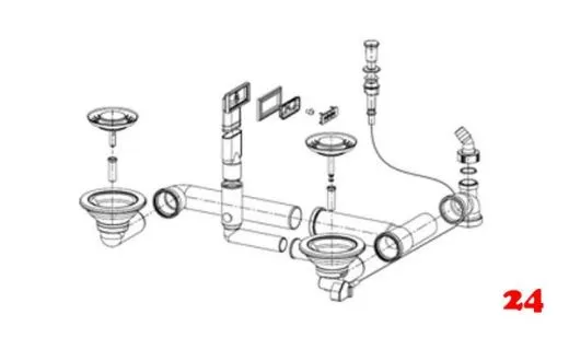 FRANKE Ablaufgarnitur Integral 2x 3,5" Siebkrbchen mit Ablauffernbedienung inkl. Zugknopf 1x berlauf verdeckt rechteckig Serie: Argos, Epos, Kubus (1120056387)