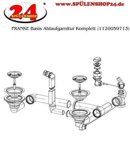 FRANKE Ablaufgarnitur 2x 3,5" Siebkrbchen mit Ablauffernbedienung inkl. Drehknopf rund chrom 1x berlauf rund Serie: Basis, Impact, Maris, Pebel (1120059713) update 1120568434