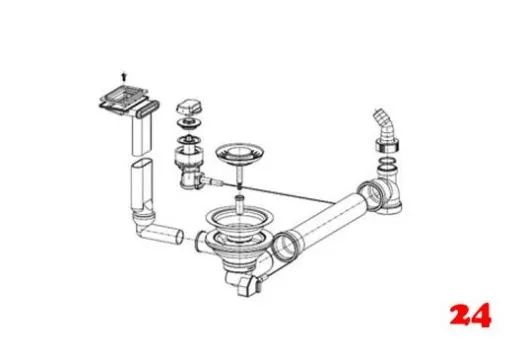 FRANKE Ablaufgarnitur 1x 3,5" Siebkrbchen mit Ablauffernbedienung inkl. Drehknopf 1x berlauf rechteckig/horizontal Serie: Euroform (1120006331)