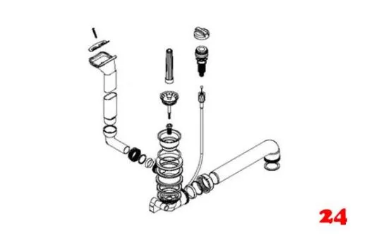 FRANKE Ablaufgarnitur. 1x 1,5" mit Ablauffernbedienung 1x 1,5" Excenter Siebkrbchen 1x berlauf rechteckig/angekantet/horizontal Serie: Euroform (1120006369)