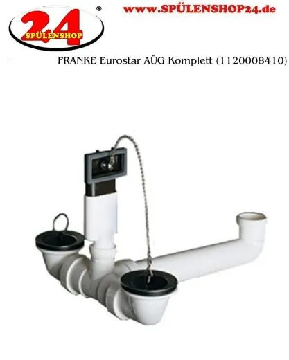 FRANKE Stopfenventil 1 1/2", 2 Becken, berlauf Ablaufgarnitur Komplett Serie: Eoroform, Eurostar (1120008410)