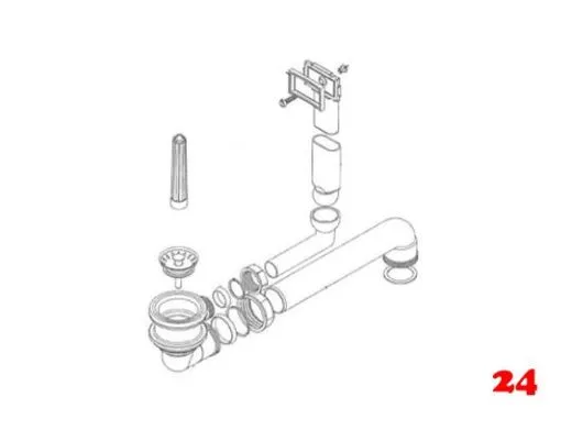 FRANKE Siebkorb-Stopfenventil 2" Ablaufgarnitur Komplett Serie: Eurostar (1120006177) TG