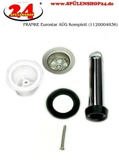 FRANKE Standrohrventil 1 1/2", 120mm, zu Einbausplen ohne berlauf Ablaufgarnitur Komplett Serie: Eurostar (1120004836)