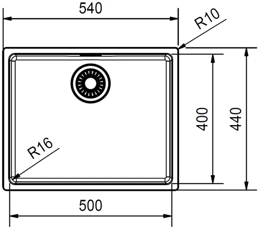 FRANKE Kchensple Maris MRX 210-50 Edelstahlsple Slimtop / Flchenbndig mit Siebkorb als Stopfenventil