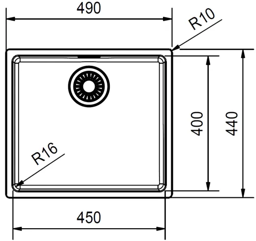 FRANKE Kchensple Maris MRX 210-45 Edelstahlsple Slimtop / Flchenbndig mit Siebkorb als Drehknopfventil