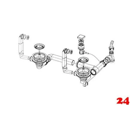 FRANKE Ablaufgarnitur 2x 3,5" Siebkrbchen mit Ablauffernbedienung inkl. Drehknopf quadratisch 1x berlauf rund Serie: Mythos (1120017781)
