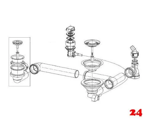 FRANKE Ablaufgarnitur 1x 3,5"und 1x 1,5" mit Ablauffernbedienung 1x 3,5" Excenter Siebkrbchen 1x 1,5" Stopfenventil ohne berlauf Serie: Strata (1120339592) update1120339593