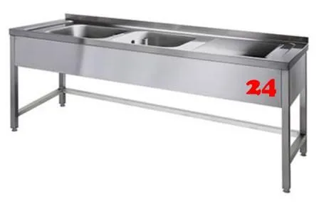 AfG Spltisch (1800x600) auf Unterbau VL2186L-K-BL Gewerbesple mit verschweitem Untergestell ohne Boden