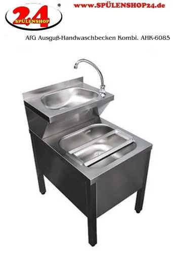 AfG Ausgu-Handwaschbecken Kombi. AHK6085 verschraubte Ausfhrung mit Mischbatterie und Klapprost