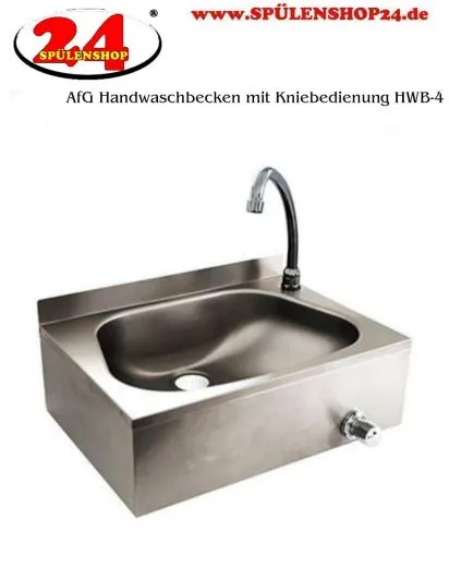 AfG Handwaschbecken mit Kniebedienung HWB-4 zur Wandbefestigung inklusive Kniearmatur