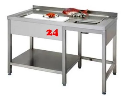 AfG Vorbereitungstisch fr Fleisch oder Fisch (1200x700) VFT127 Gewerbesple mit verschweitem Untergestell