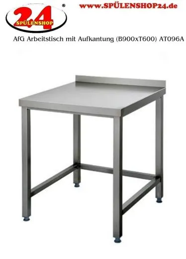 AfG Arbeitstisch ohne Grundboden mit Aufkantung (B900xT600) AT096A verschweite Ausfhrung 3-seitig verstrebt
