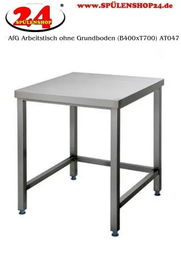 AfG Arbeitstisch ohne Grundboden (B400xT700) AT047 verschweite Ausfhrung 3-seitig verstrebt ohne Aufkantung