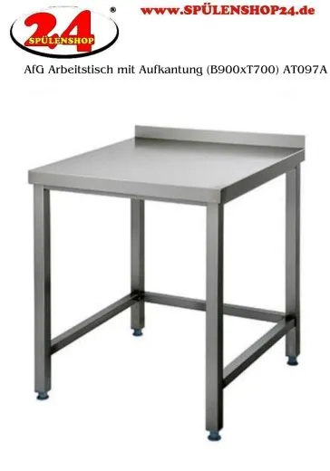 AfG Arbeitstisch ohne Grundboden mit Aufkantung (B900xT700) AT097A verschweite Ausfhrung 3-seitig verstrebt